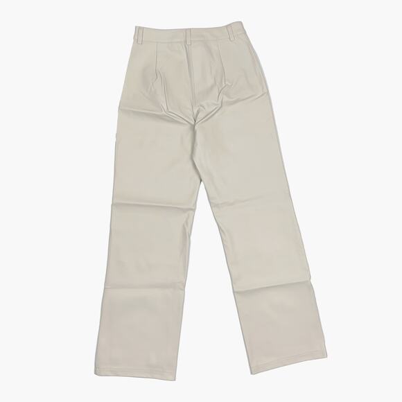 COTTON ON "Arlow" Straight Faux Leather Pants (Stone/Light Grey | Size 4) - Picture 7 of 11